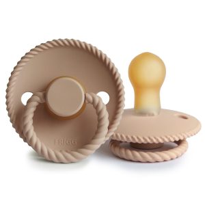 FRIGG Set 2 Suzete Rope Olive/Croissant FRIGG Set 2 Suzete Rope Olive/Croissant, 0-6L (Size 1), Latex