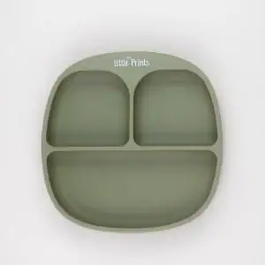 Farfurie Diversificare Silicon Olive, 1 buc, Little Prints