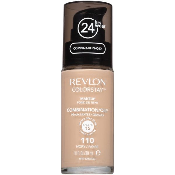 Fond de ten ColorStay pentru ten mixt si gras SPF 15 Fond de ten ColorStay pentru ten mixt si gras SPF 15, Nuanta 110, 30 ml, Revlon Cosmetics
