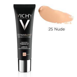 Fond de ten corector cu actiune de nivelare 16h DermaBlend 3D Correction, Nuanta 25 Nude, 30 ml, Vichy