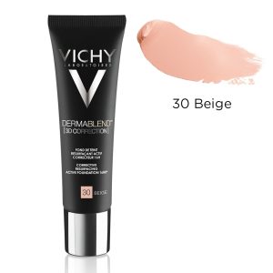 Fond de ten corector cu actiune de nivelare 16h DermaBlend 3D Correction, Nuanta 30 Beige, 30 ml, Vichy