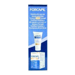 Forcapil Fortifiant Keratine Forcapil Fortifiant Keratine , 60 capsule vegetale Forcapil sampon fortifiant, 30 ml, Arkopharma