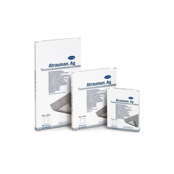 HARTMANN Atrauman Ag Pansament cu unguent neutru si Ag HARTMANN Atrauman Ag Pansament cu unguent neutru si Ag, 10cm x 10cm, 10 bucati
