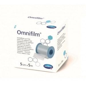 HARTMANN Omnifilm Plasture hipoalergen pe suport de folie transparenta poroasa, 5cm x 5m, 1 bucata