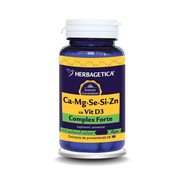 HERBAGETICA CaMgSeSiZn cu vitamina D3, 30 capsule