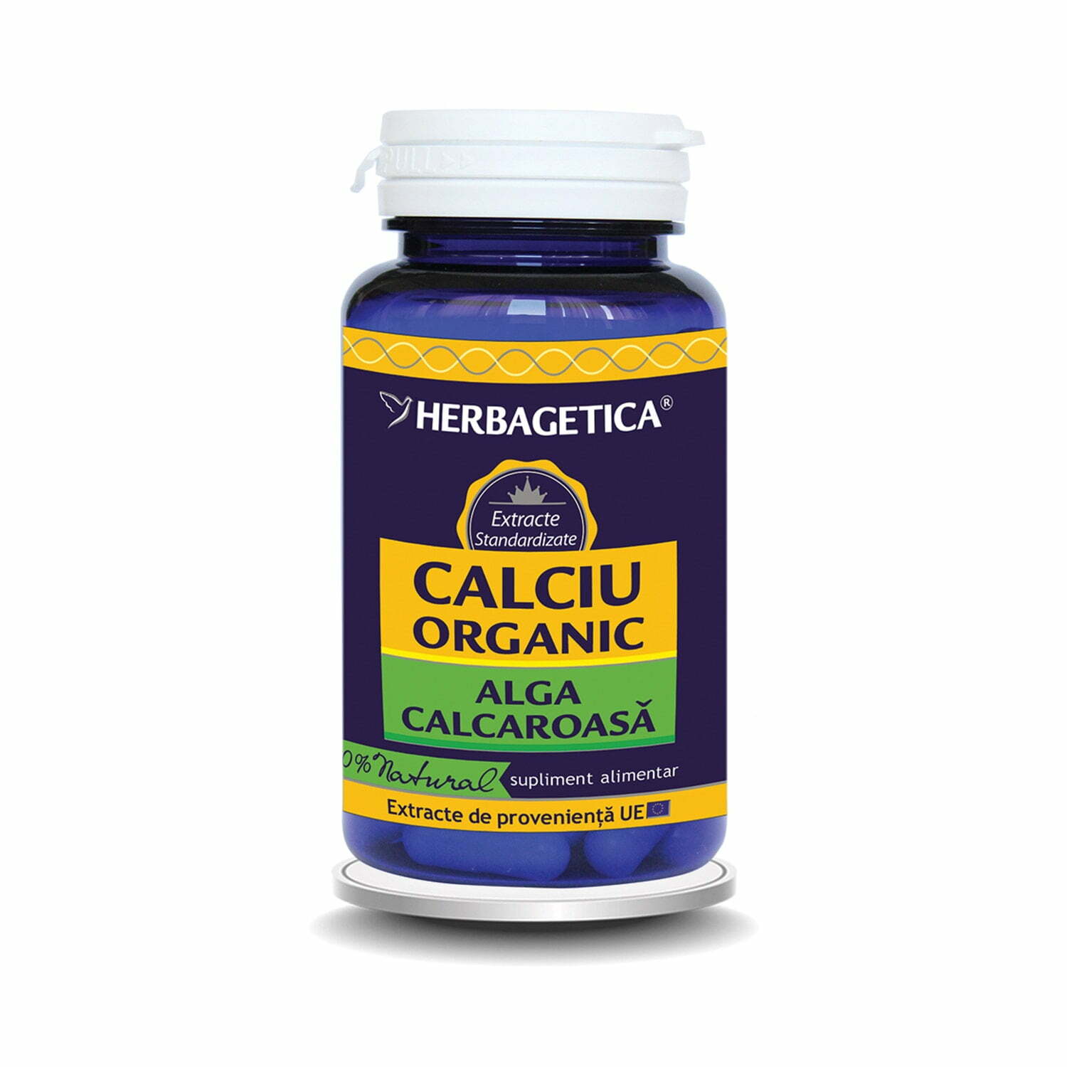 HERBAGETICA Calciu organic cu alga calcaroasa, 30 capsule