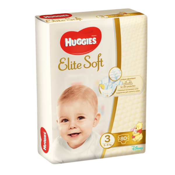 HUGGIES Elite Soft Mega, Numarul 3,80 bucati,9-15kg, 9400696