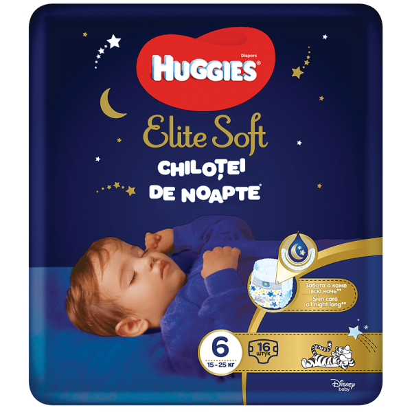 HUGGIES Elite Soft Pants chilotei de noapte, numarul 6,16 buc (15-25kg) 940663