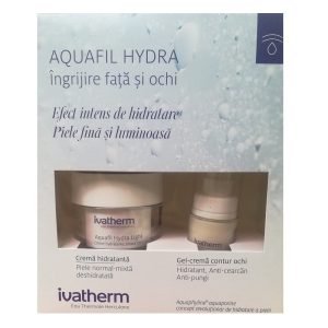 IVATHERM Crema hidratanta Aquafil Hydra Light, 30 ml  Gel-crema contur de ochi Aquafil Hydra Complex, 15 ml (70% reducere)