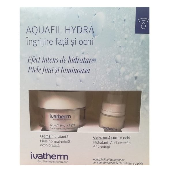 IVATHERM Crema hidratanta Aquafil Hydra Light IVATHERM Crema hidratanta Aquafil Hydra Light, 30 ml Gel-crema contur de ochi Aquafil Hydra Complex, 15 ml (70% reducere)