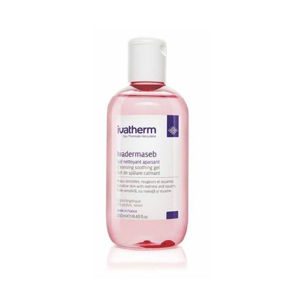 IVATHERM Ivadermaseb Gel de Spalare Calmant Piele Sensibila IVATHERM Ivadermaseb Gel de Spalare Calmant Piele Sensibila, Roseata, Scuame x250ml