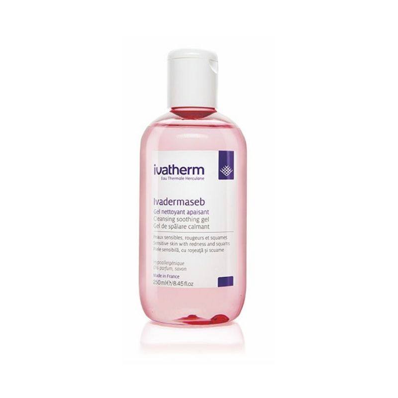 IVATHERM Ivadermaseb Gel de Spalare Calmant Piele Sensibila, Roseata, Scuame x250ml