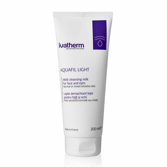 IVATHERM Lapte demachiant lejer pentru fata si ochi piele sensibila normal-mixta Aquafil Light, 200 ml