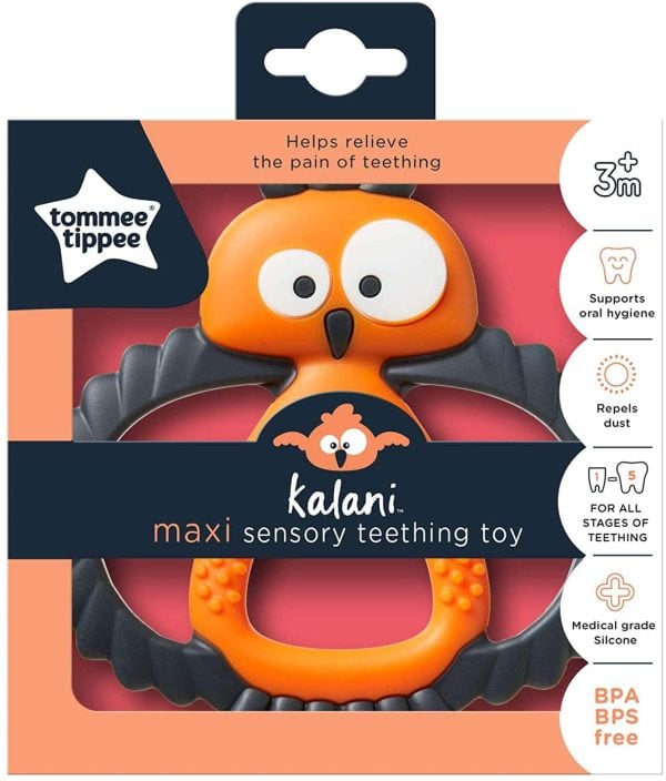 Inel Gingival Teethe Kalani Maxi Portocaliu Inel Gingival Teethe Kalani Maxi Portocaliu, 3L, TT0365, 1 buc, TOMMEE TIPPEE
