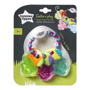 Inel Gingival Teethe'n'play Umplut cu Apa Multicolor Inel Gingival Teethe'n'play Umplut cu Apa Multicolor, 6L, TT0267, 1buc, TOMMEE TIPPEE