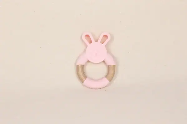Jucarie Dentitie Bunny Pink, 1 buc, Little Prints