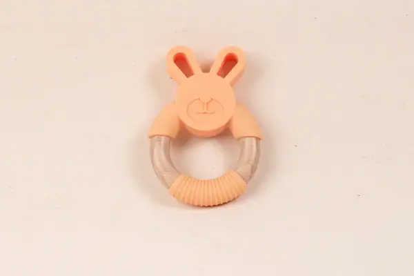 Jucarie Dentitie Bunny Portocalie, 1 buc, Little Prints