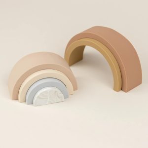 Jucarie pentru Dezvoltare din Silicon Rainbow Neutral Jucarie pentru Dezvoltare din Silicon Rainbow Neutral, Little Prints