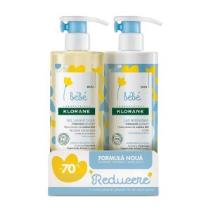 KLORANE BEBE Pachet Lapte lotiune hidratanta 500ml70% Reducere Gel spumant curatare delicata 500 ml