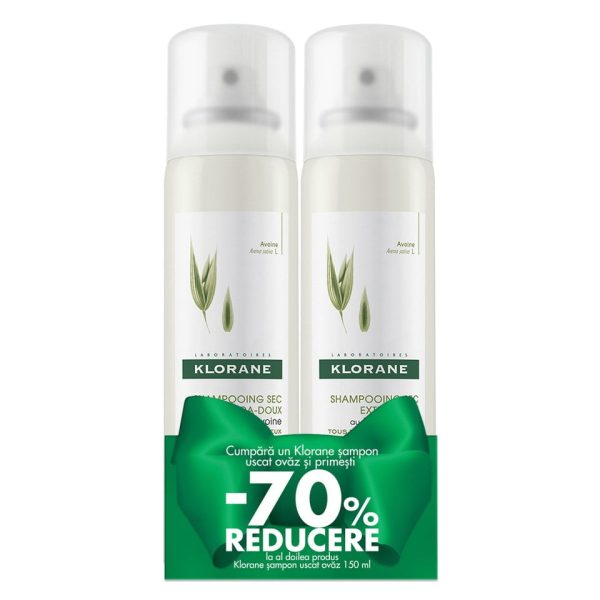 KLORANE Pachet Sampon uscat cu lapte de ovaz, 150 ml  150 ml, Klorane