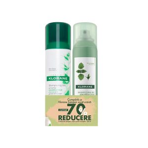 KLORANE Spray Menta x100ml Klorane Sampon Uscat Extract Urzica x150ml Pachet - O25463 - PIERRE FABRE SANTE FRANTA KLORANE Spray Menta x100ml Klorane Sampon Uscat Extract Urzica x150ml Pachet