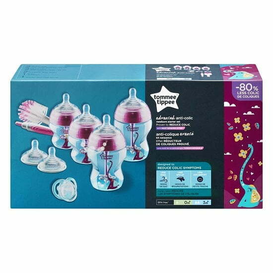 Kit Biberoane Nou-nascut Advanced cu Sist. de Ventilatie Roz, 0L, TT0290, TOMMEE TIPPEE