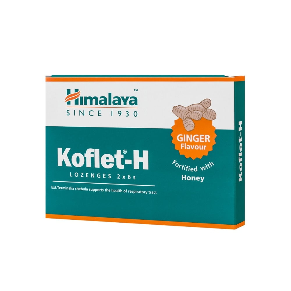 Koflet-H cu aroma de ghimbir, 12 comprimate, Himalaya