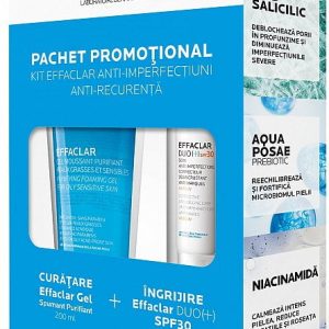 LA ROCHE POSAY Pachet Effaclar Crema Duo SPF 30 LA ROCHE POSAY Pachet Effaclar Crema Duo SPF 30, 40ml Effaclar Gel Purifiant, 200ml