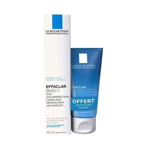 LA ROCHE POSAY Pack Crema corectoare anti-imperfectiuni Effaclar Duo(), 40ml  Gel spumant purifiant Effaclar 50ml (cadou)