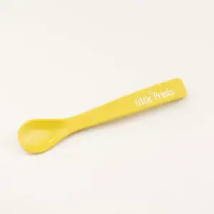 Lingurita Silicon Bebelusi Mustard, 1 buc, Little Prints