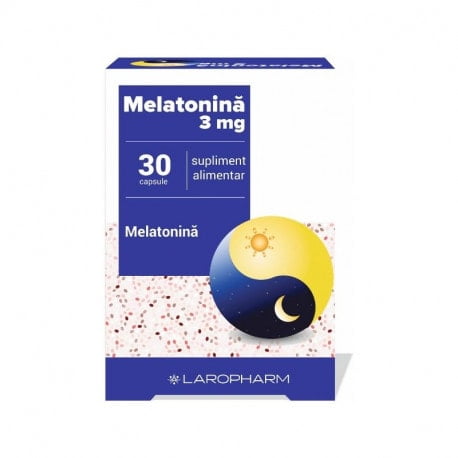 Melatonina 3 mg pentru tulburari de somn, 30 capsule, Laropharm