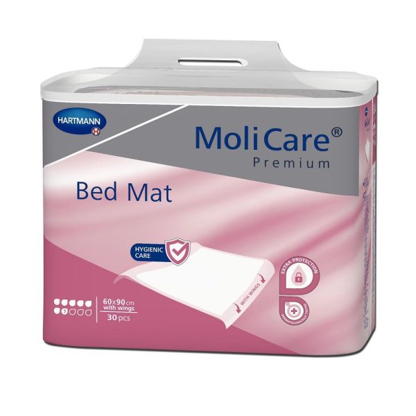 MoliCare Premium Bed Mat Aleze 7 picaturi, 60X90 cm cu aripioare,30 buc, Hartmann