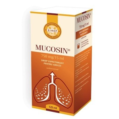 Mucosin Sirop expectorant pentru adulti 750 mg/15 ml, 125 ml, Sanofi