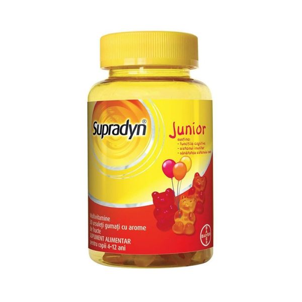 Multivitamine si minerale pentru copii Supradyn Junior, 30 ursuleti gumati, Bayer
