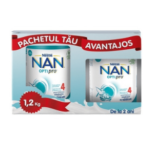 NAN 4 Optipro Pachet Avantajos NAN 4 Optipro Pachet Avantajos, 2 ani, 800400 g, Nestle