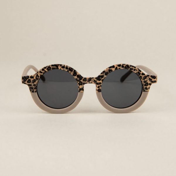 Ochelari Soare Copii si Bebelusi - Animal Print Coffee,1 buc, Little Prints