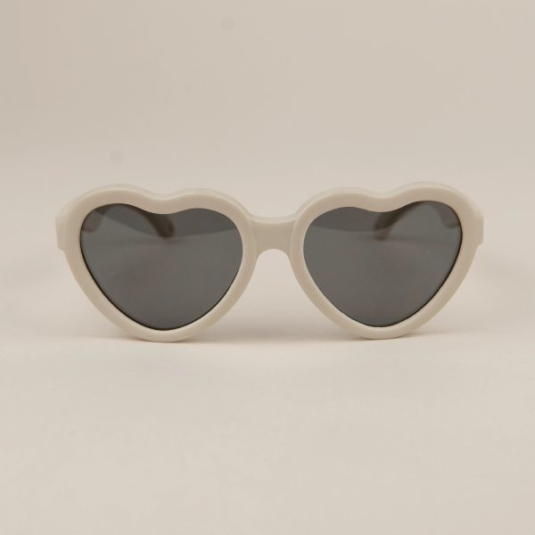 Ochelari Soare Flexibili Bebelusi Ochelari Soare Flexibili Bebelusi, Cordon de Fixare, 3-18 luni - Heart Ivory, Little Prints
