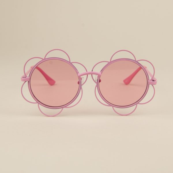 Ochelari de Soare Copii - Metal Flower Pink, 1 buc, Little Prints
