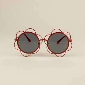 Ochelari de Soare Copii - Metal Flower Red, 1 buc, Little Prints