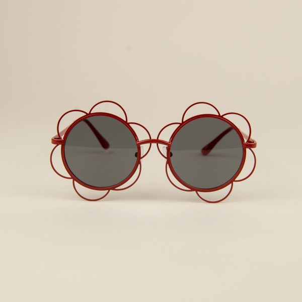 Ochelari de Soare Copii - Metal Flower Red, 1 buc, Little Prints