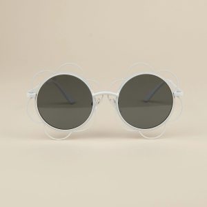 Ochelari de Soare Copii - Metal Flower White, 1 buc, Little Prints