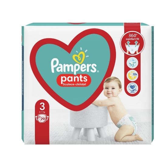 PAMPERS Scutece 3 Pants Active Baby PAMPERS Scutece 3 Pants Active Baby, 6-11 kg, 29 bucati