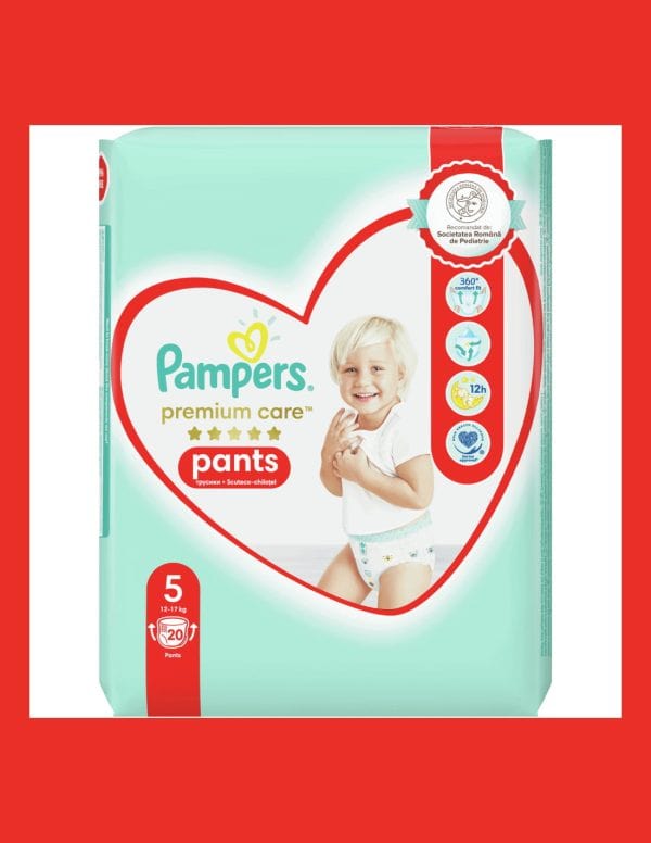 PAMPERS Scutece 5 Premium Care Pants, 12-17kg, 20 bucati