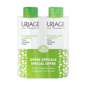 Pachet Apa Micelara termala pentru ten mixt si gras, 500  500 ml, Uriage