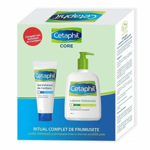Pachet Cetaphil Gel de curatare exfoliant Pachet Cetaphil Gel de curatare exfoliant, 178 ml Lotiune hidratanta pentru piele uscata si sensibila, 460 g, Galderma