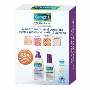 Pachet Cetaphil PRO SpotControl Spuma de curatare Pachet Cetaphil PRO SpotControl Spuma de curatare, 235 ml Crema hidratanta SPF 30, 120 ml, Galderma