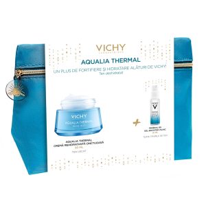 Pachet Crema hidratanta pentru pentru ten normal Aqualia Thermal Light Pachet Crema hidratanta pentru pentru ten normal Aqualia Thermal Light, 50 ml, Vichy Gel-Booster zilnic cu efect de fortifiere si reumplere Mineral 89, 10 ml, Vichy