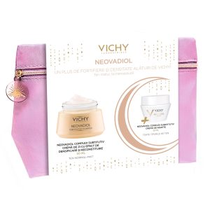 Pachet Vichy Crema de zi cu efect de densificare si reconstituire pentru ten normal-mixt Neovadiol Pachet Vichy Crema de zi cu efect de densificare si reconstituire pentru ten normal-mixt Neovadiol, 50 ml Crema de noapte Neovadiol, 15 ml