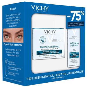 Pachet Vichy Crema hidratanta pentru pentru ten normal Aqualia Thermal Light Pachet Vichy Crema hidratanta pentru pentru ten normal Aqualia Thermal Light, 50 ml Balsam hidratant pentru zona ochilor Aqualia Thermal, 15 ml