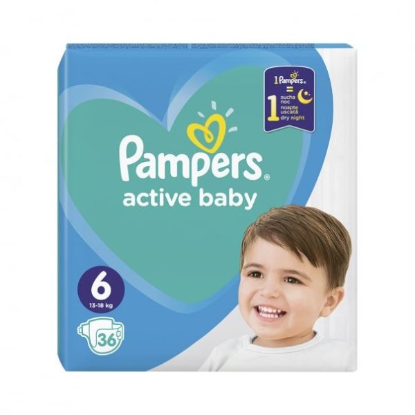 Pampers 6 Active Baby, 13-18kg, 36 bucati